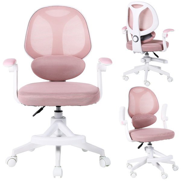 Fotel obrotowy Belivio VIVO różowy