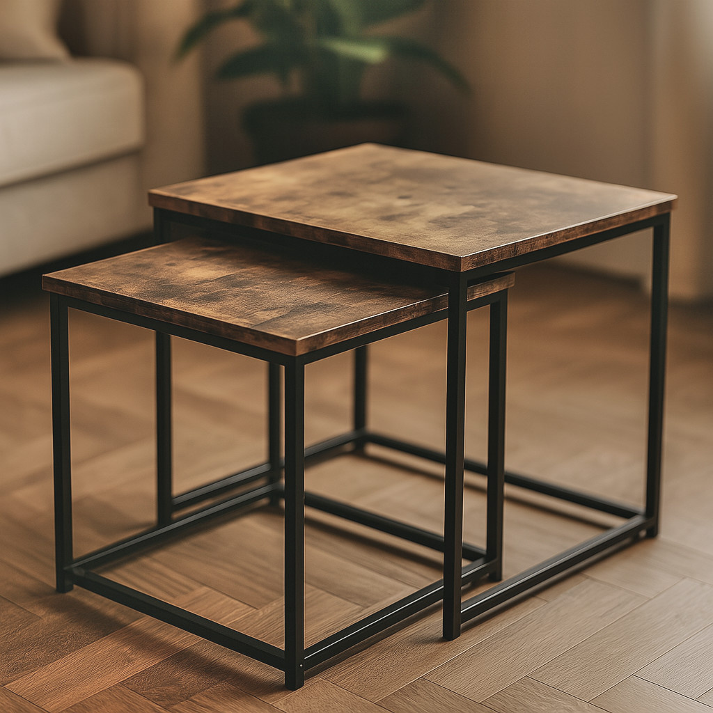 Zestaw stolików Belivio VERSO RUSTICAL OAK