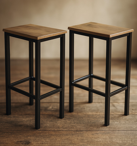 Zestaw dwóch stołków barowych Belivio PAX ROYAL OAK