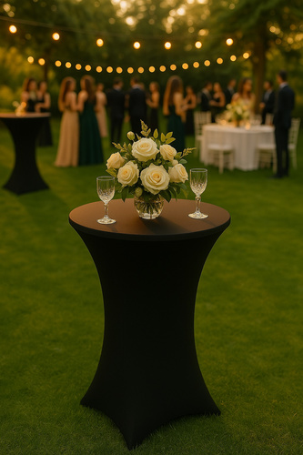 Pokrowiec/obrus na stoł koktajlowy BELIVIO WESTA BLACK