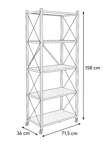 Regał Belivio SIMON Black 5-poziomowy