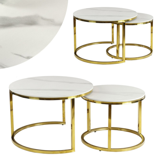 Zestaw stolików Belivio AURORA GOLD