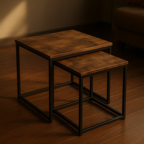 Zestaw stolików Belivio VERSO RUSTICAL OAK