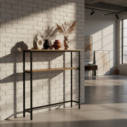 Konsola do przedpokoju / stolik za kanapę Belivio SOFIA Black Royal Oak
