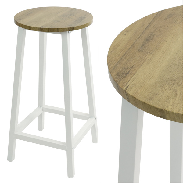 Stołek barowy Belivio TONO WHITE ROYAL OAK