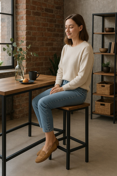 Zestaw dwóch stołków barowych Belivio PAX RUSTICAL OAK