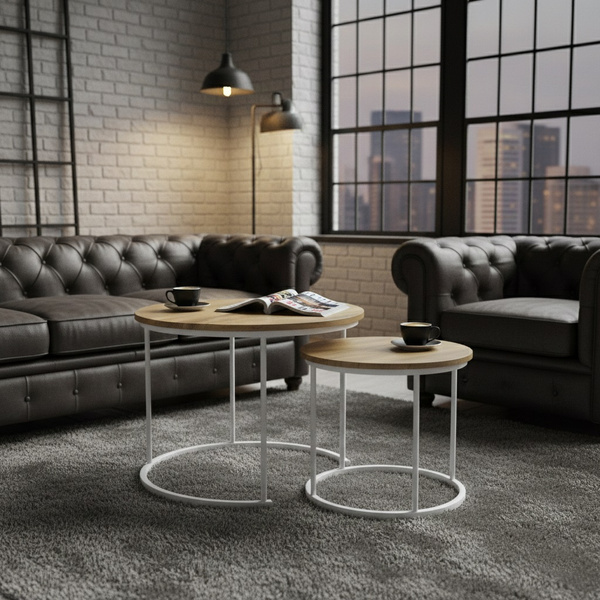 Zestaw stolików Belivio ALBA ROYAL OAK