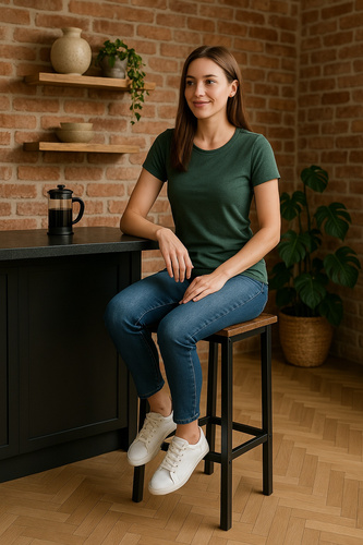 Stołek barowy Belivio PAX RUSTICAL OAK