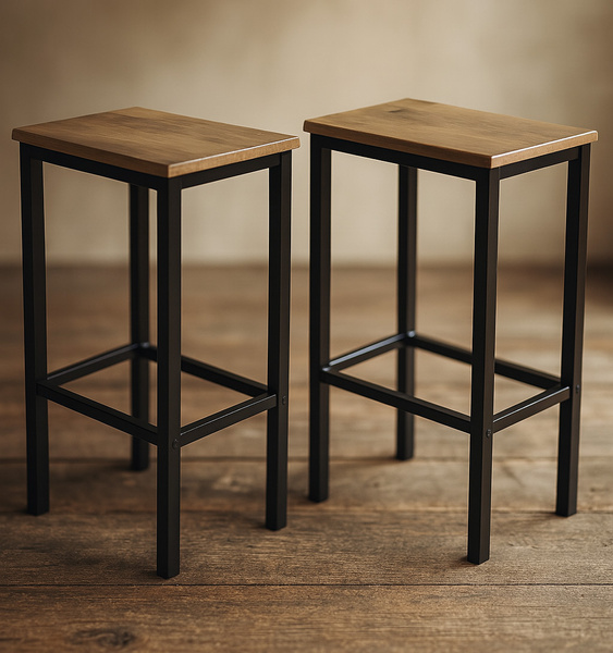 Zestaw dwóch stołków barowych Belivio PAX ROYAL OAK