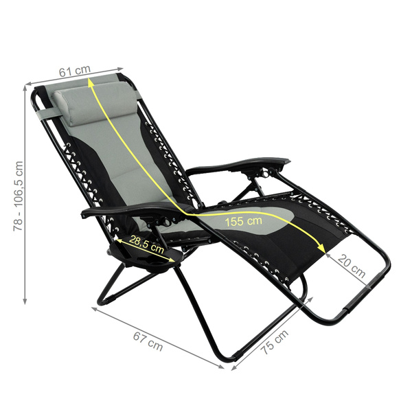 Fotel ogrodowy Belivio REVO DARK GREY