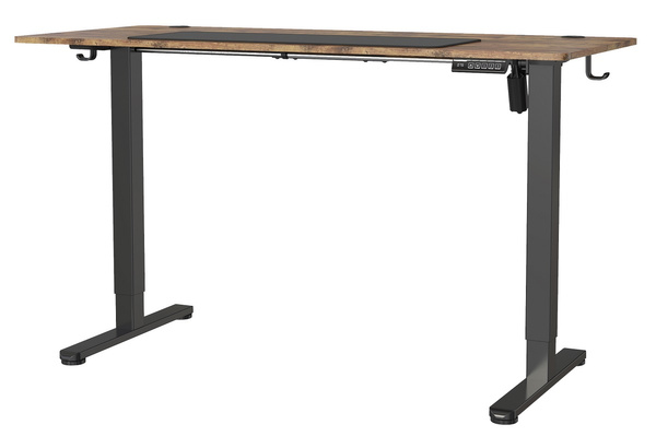 Biurko elektryczne 140x60 cm Zyonix FLUX Black Rustical Oak