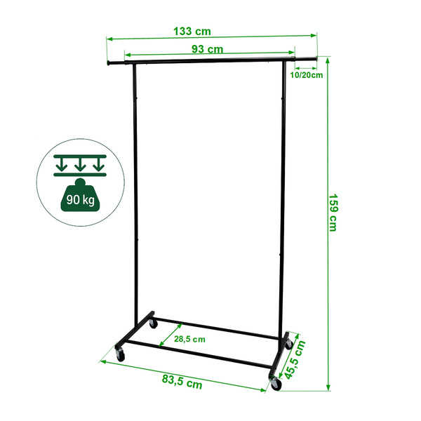 Wieszak Belivio STILO czarny