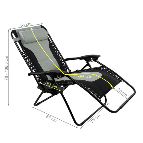 Fotel ogrodowy Belivio REVO DARK GREY