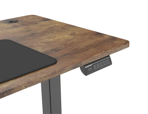 Biurko elektryczne 140x60 cm Zyonix FLUX Black Rustical Oak