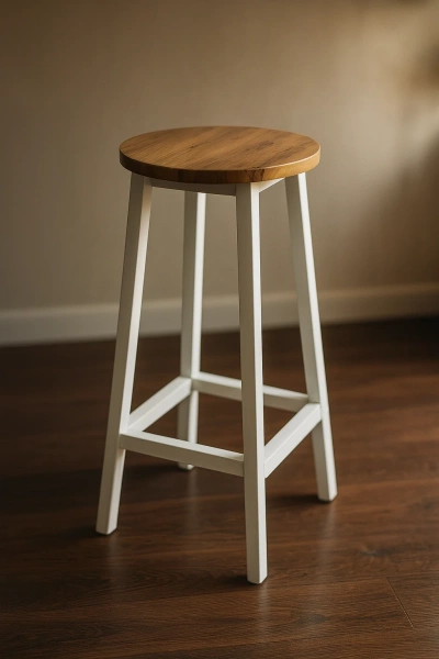 Stołek barowy Belivio TONO WHITE ROYAL OAK