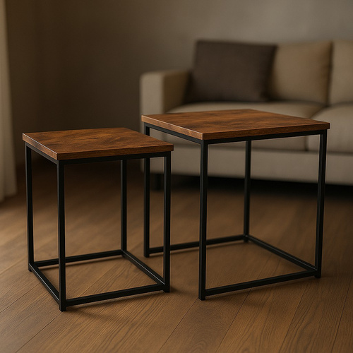 Zestaw stolików Belivio VERSO RUSTICAL OAK